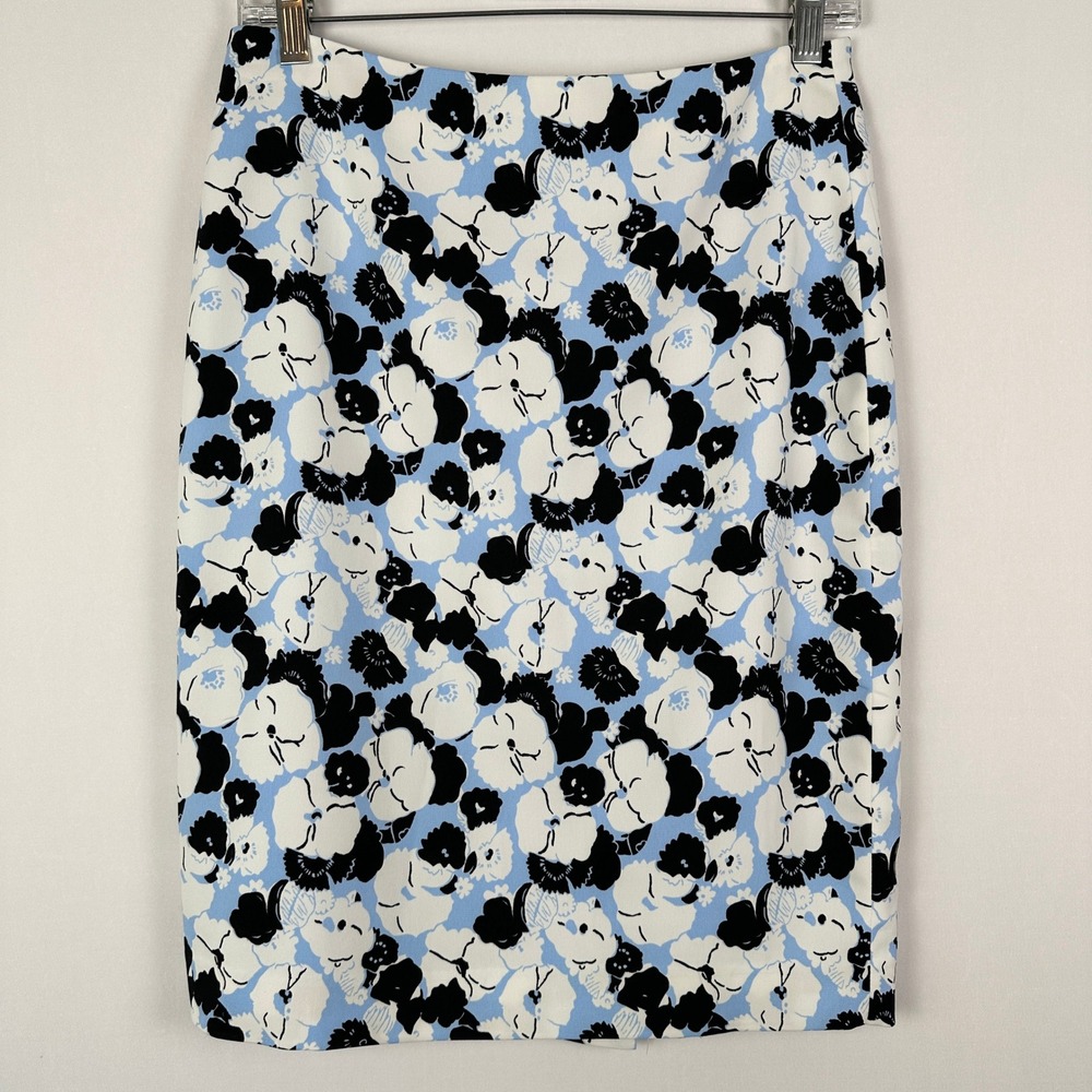 Ann Taylor Factory Pencil Floral‎ Skirt Womens 2 Stretch Business Garden Party